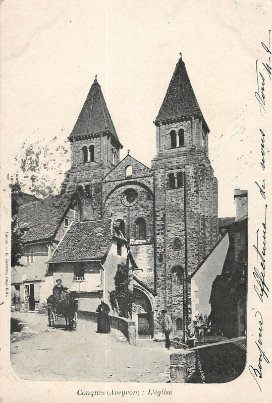 Carte postale ancienne Conques L'Eglise