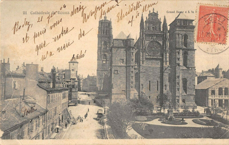 Carte postale ancienne Cathedrale De Rodez à Rodez