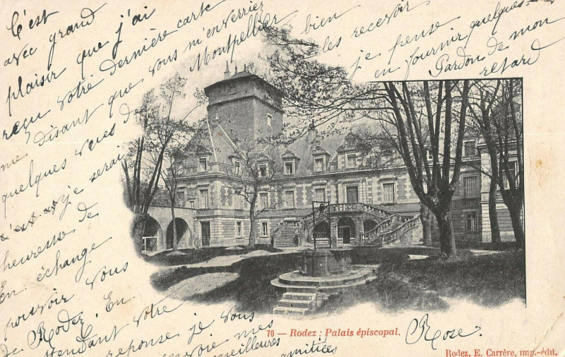 Carte postale ancienne Rodez Palais Episcopal à Rodez