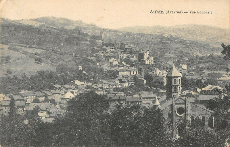 Carte postale ancienne Aubin Vue Generale à Aubin