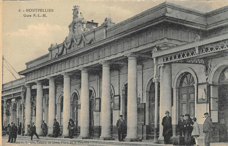 Carte postale ancienne Montpellier Gare P.L.M. à Montpellier