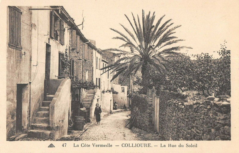 Carte postale ancienne Collioure La Rue Du Soleil à Collioure