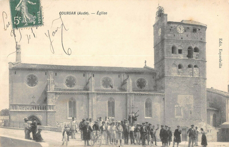 Carte postale ancienne Coursan Eglise à Coursan