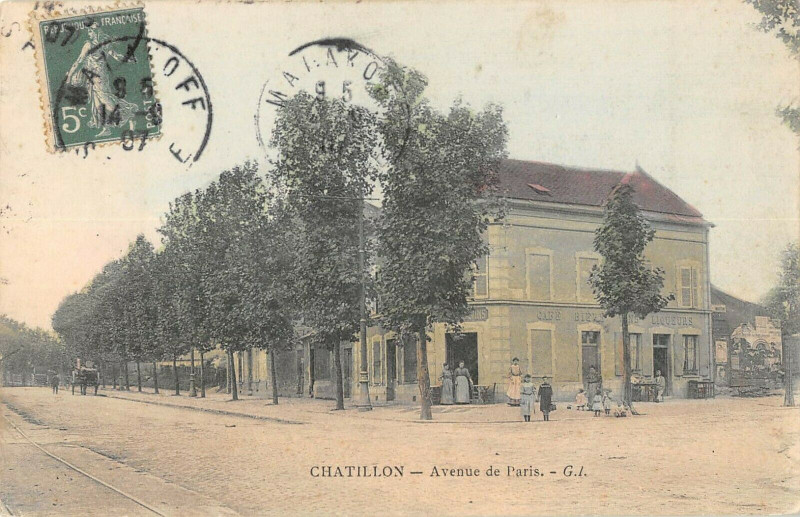 Carte postale ancienne Chatillon Avenue De Paris à Châtillon