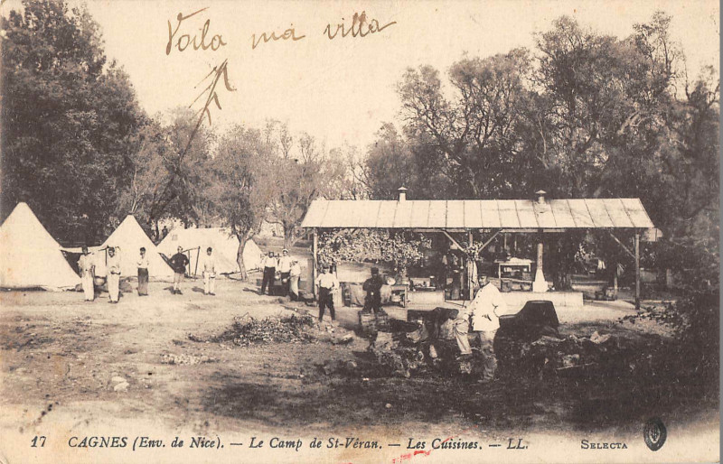 Carte postale ancienne Cagnes Le Camp De Saint Verand Les Cuisines