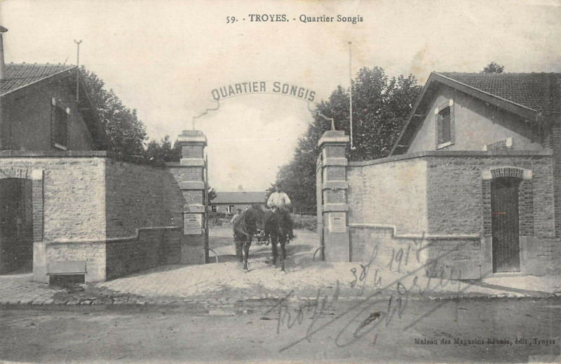 Carte postale ancienne Troyes Quartier Songis à Troyes