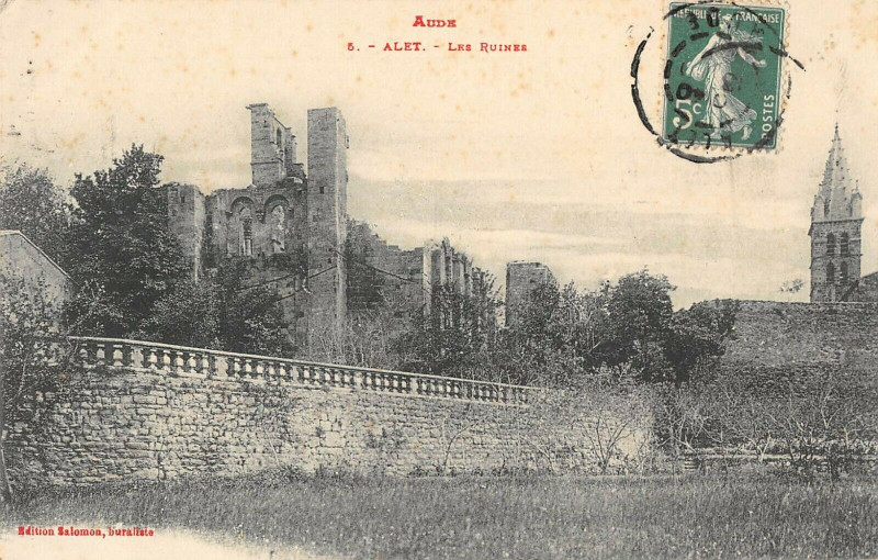 Carte postale ancienne Alet Les Ruines
