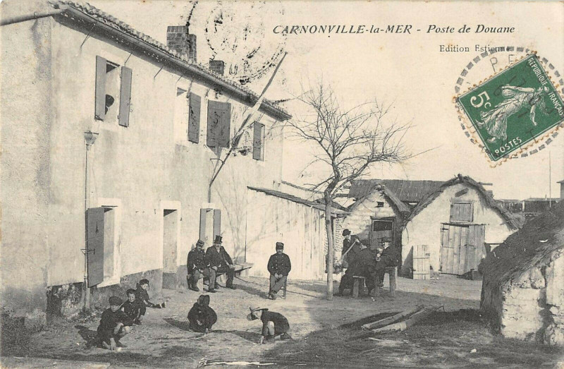 Carte postale ancienne Carnonville Sur Mer Poste De Douane