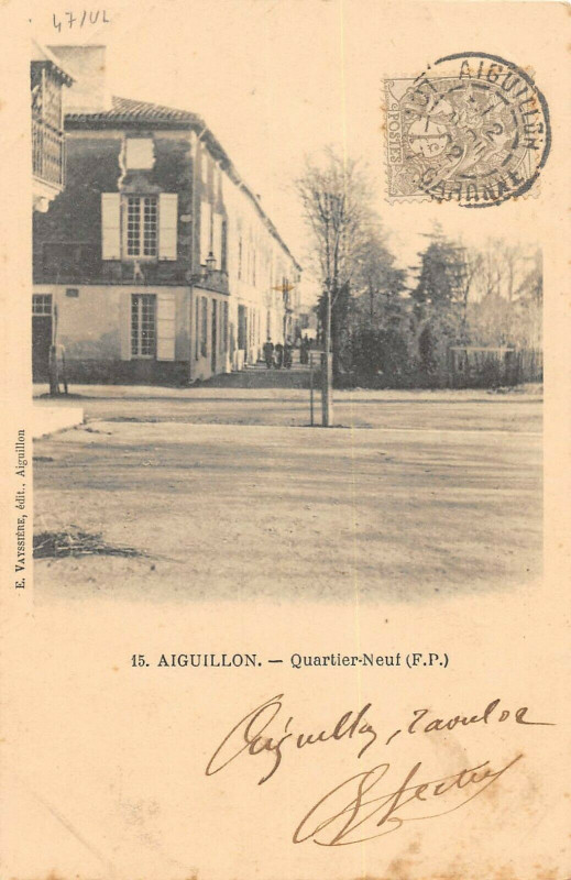 Carte postale ancienne Aiguillon Quartier Neuf à Aiguillon