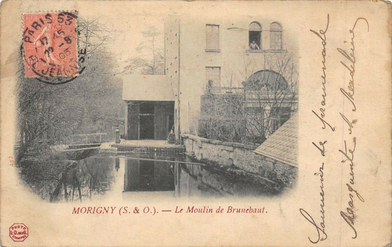 Carte postale ancienne Morigny Le Moulin De Brunehaut (cliché pas courant à Igny