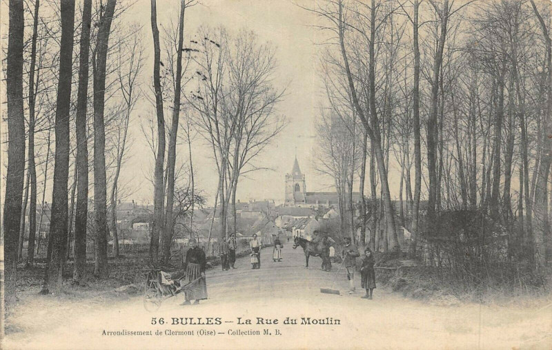 Carte postale ancienne Bulles La Rue Du Moulin à Bulles
