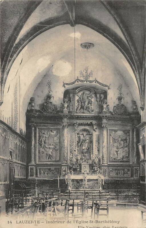 Carte postale ancienne Lauzerte Interieur De L'Eglise Saint-Barthelemy à Lauzerte