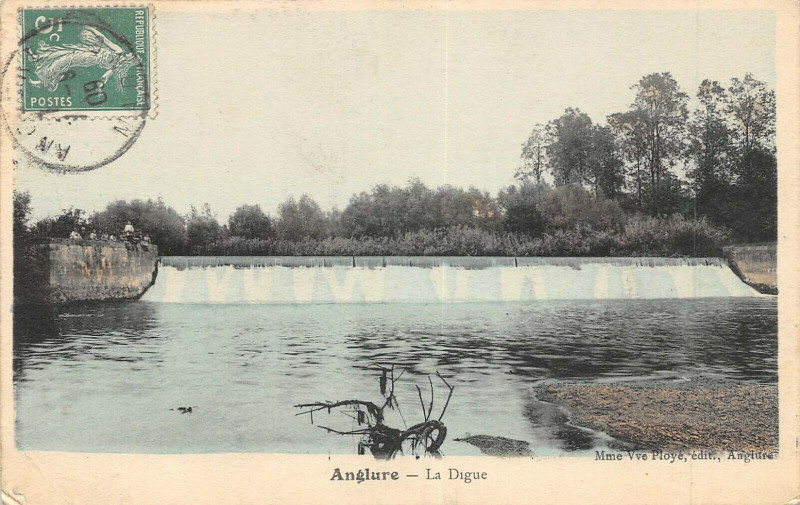 Carte postale ancienne Anglure La Digue à Anglure