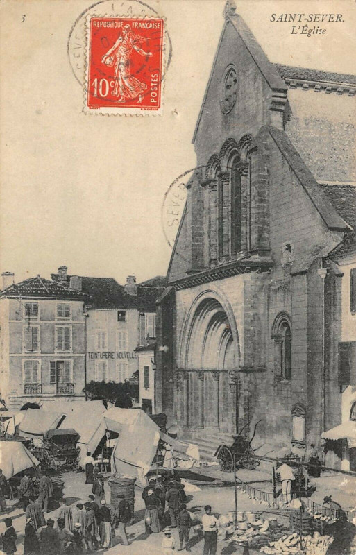 Carte postale ancienne Saint Sever L'Eglise à Saint-Sever