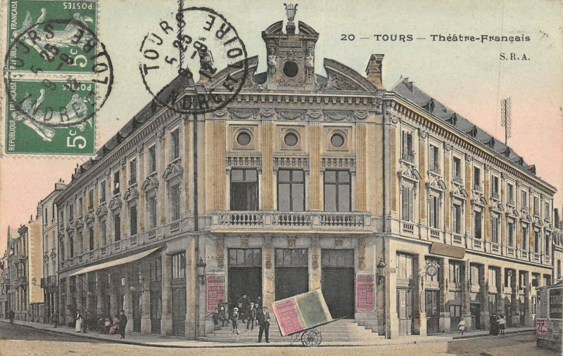 Carte postale ancienne Tours Theatre Francais à Tours