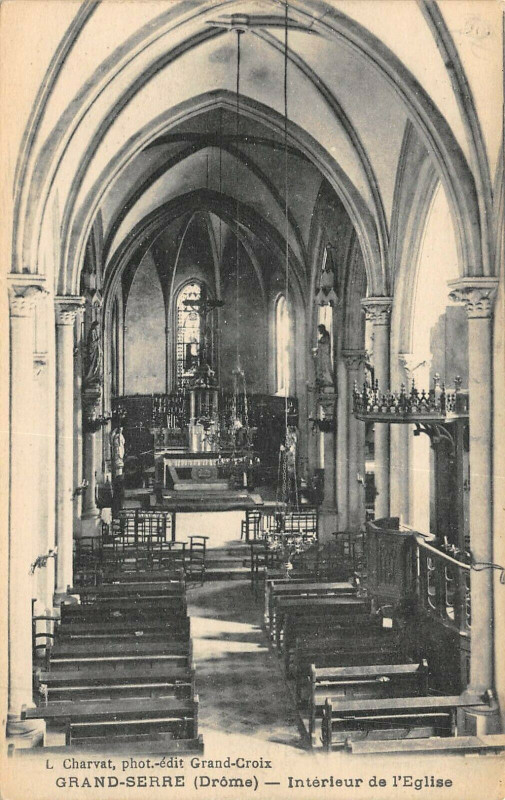 Carte postale ancienne Grand Serre Interieur De L'Eglise