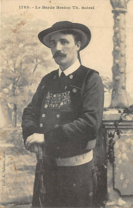 Carte postale ancienne Le Barde Breton Th.botrel