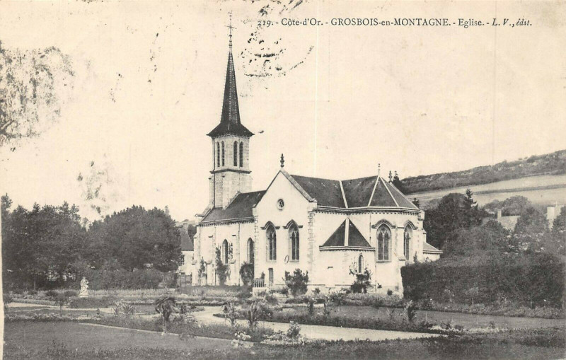 Carte postale ancienne Grosbois En Montagne Eglise à Grosbois-en-Montagne