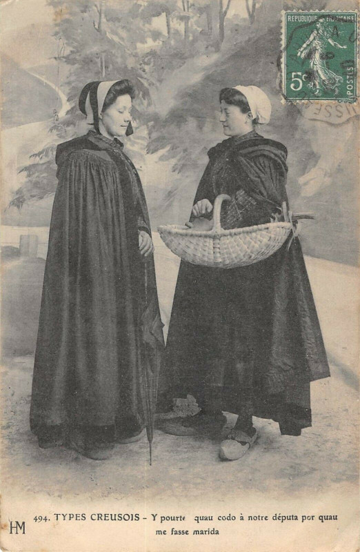 Carte postale ancienne Types Creusois Y Pourte