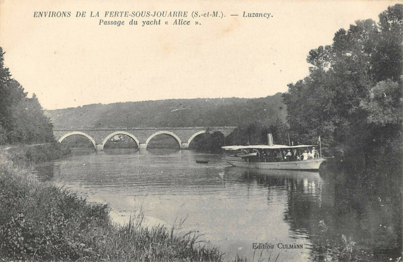 Carte postale ancienne Env.la Ferte Sous Jouarre Luzancy Passage Du Yacht Alice à Jouarre