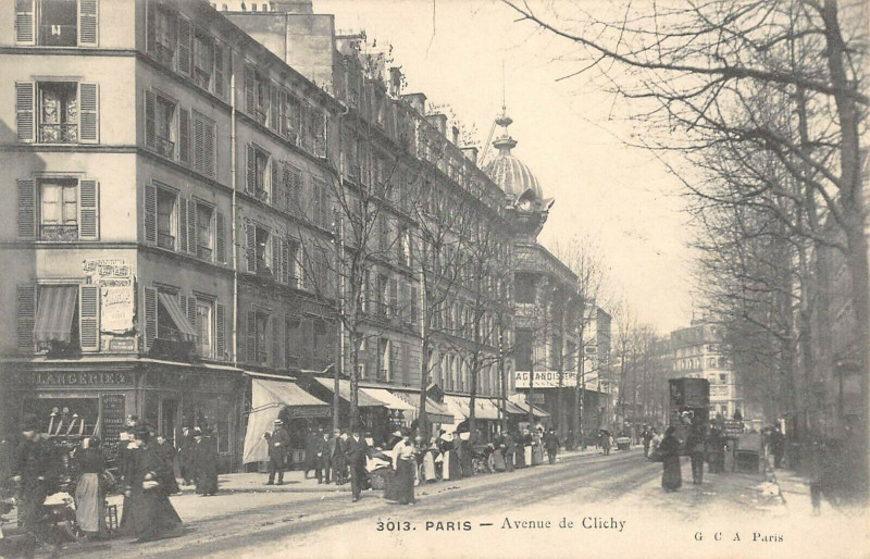 Carte postale ancienne Avenue de Clichy à Paris 17e