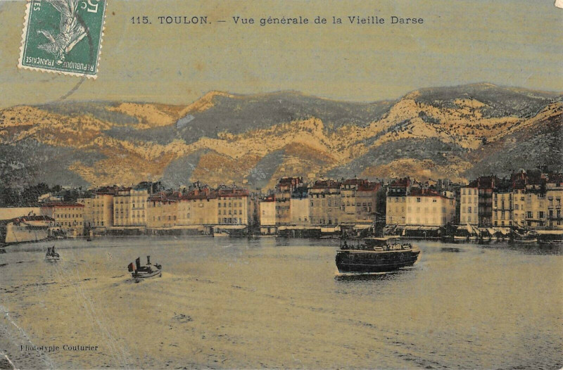 Carte postale ancienne Toulon Vue Generale De La Vieille Darse à Toulon
