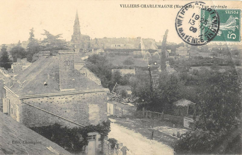 Carte postale ancienne Villiers Charlemagne Vue Generale à Villiers-Charlemagne