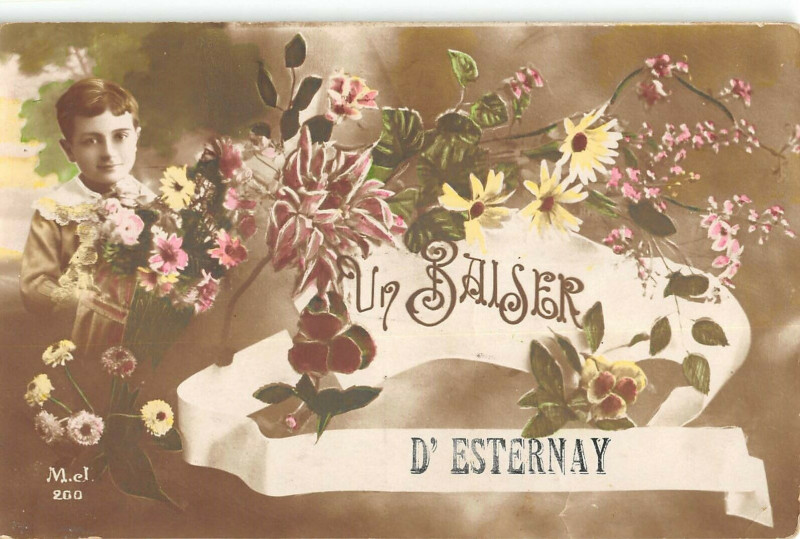 Carte postale ancienne Un Baiser D'Esternay à Esternay