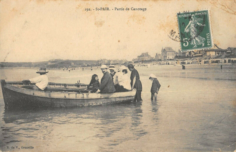 Carte postale ancienne Saint Pair Partie De Canotage
