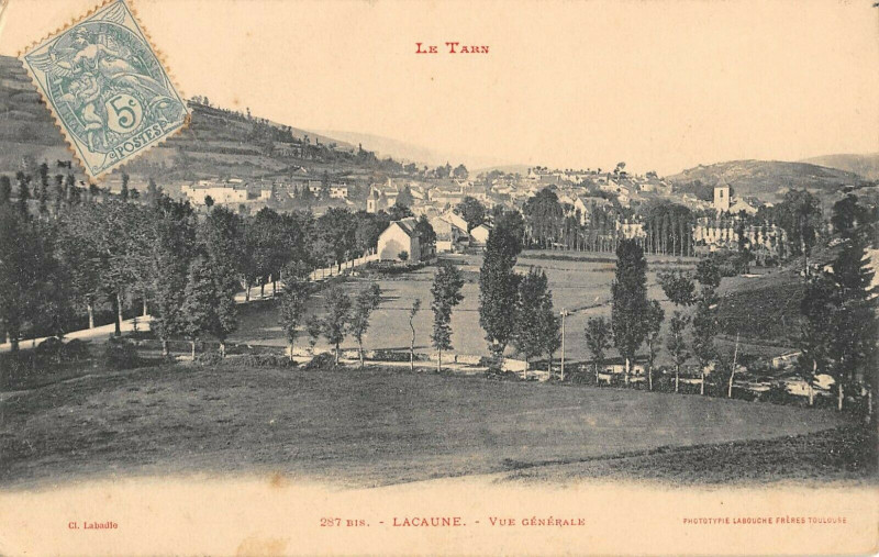 Carte postale ancienne Lacaune Les Bains Vue Generale à Lacaune