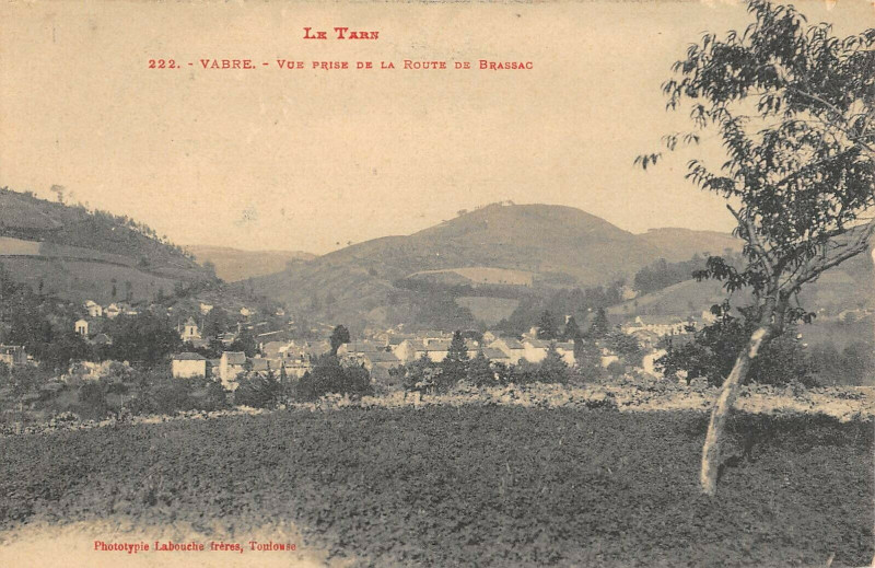 Carte postale ancienne Vabre Vue Prise De La Route De Brassac à Vabre