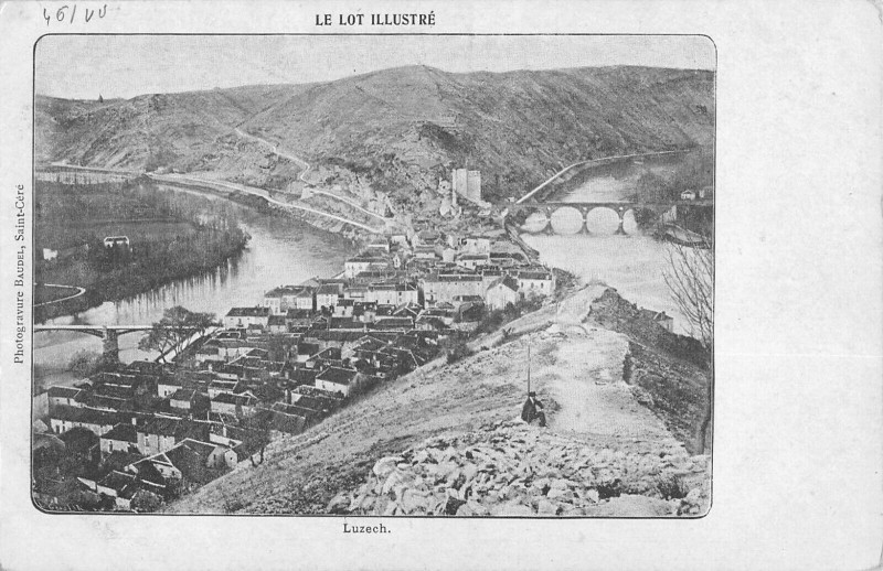 Carte postale ancienne Luzech lot à Luzech