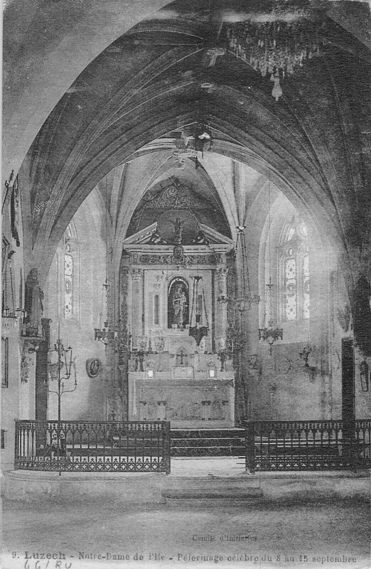 Carte postale ancienne Luzech Notre Dame De L'Ile à Luzech