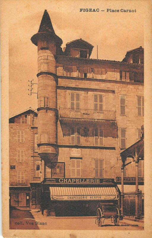 Carte postale ancienne Figeac Place Carnot à Figeac
