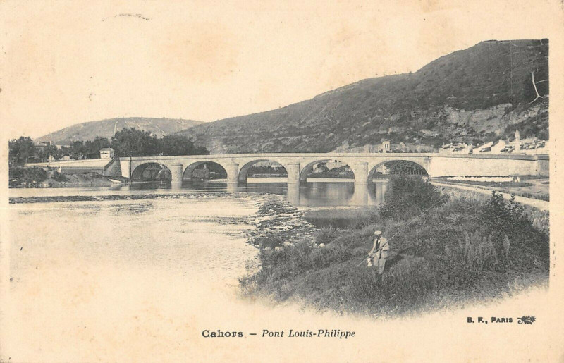 Carte postale ancienne Cahors Pont Louis Philippe à Cahors