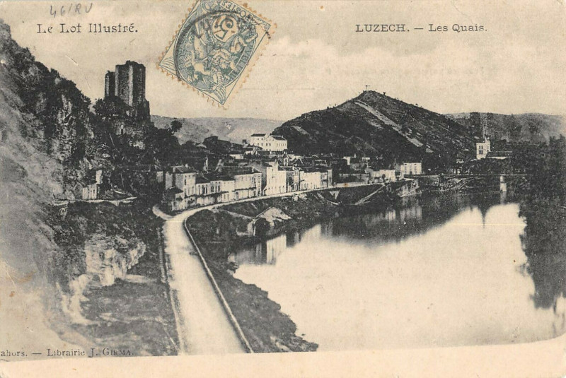 Carte postale ancienne Luzech Les Quais à Luzech
