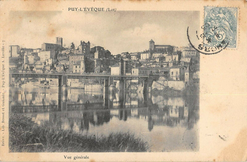 Carte postale ancienne Puy L'Eveque Vue Generale