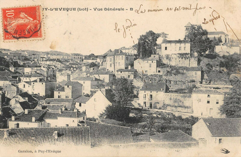 Carte postale ancienne Puy L'Eveque Vue Generale