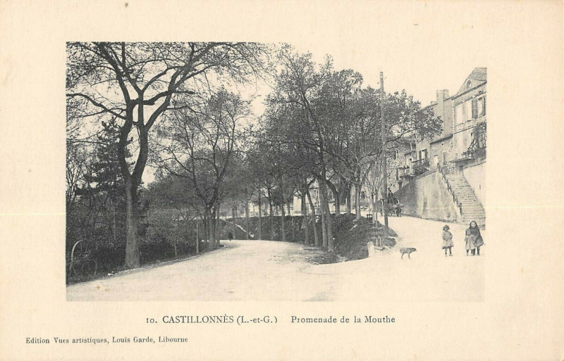 Carte postale ancienne Castillonnes Promenade De La Mouthe à Castillonnès