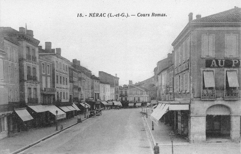 Carte postale ancienne Nerac Cours Romas à Nérac