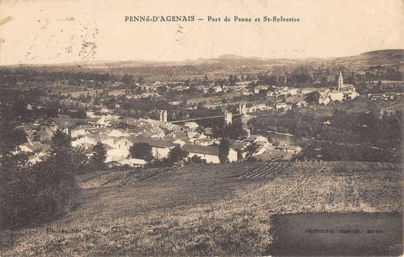 Carte postale ancienne Penne D'Agenais Port De Penne Et Saint Sylvestre à Agen
