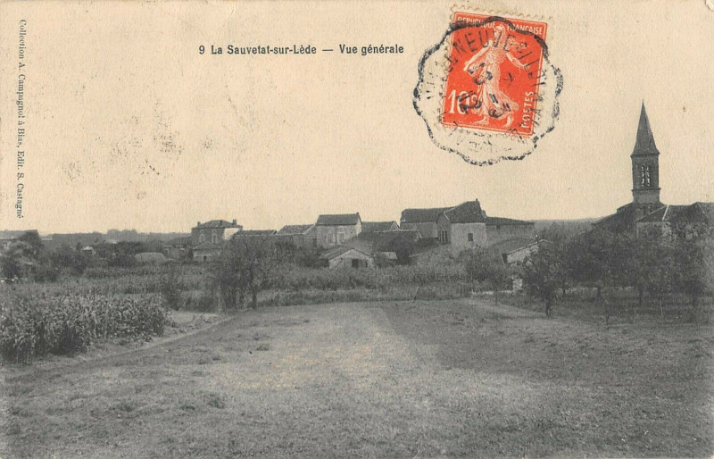 Carte postale ancienne La Sauvetat Sur Lede Vue Generale