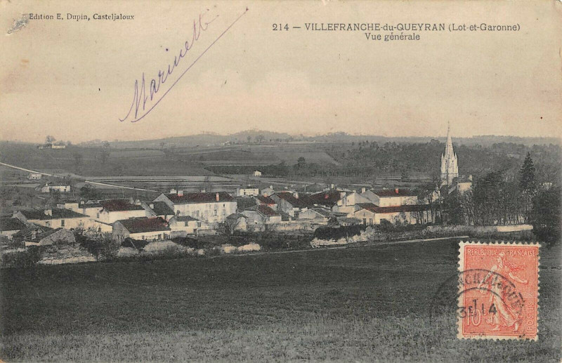 Carte postale ancienne Villefranche De Queyran Vue Generale