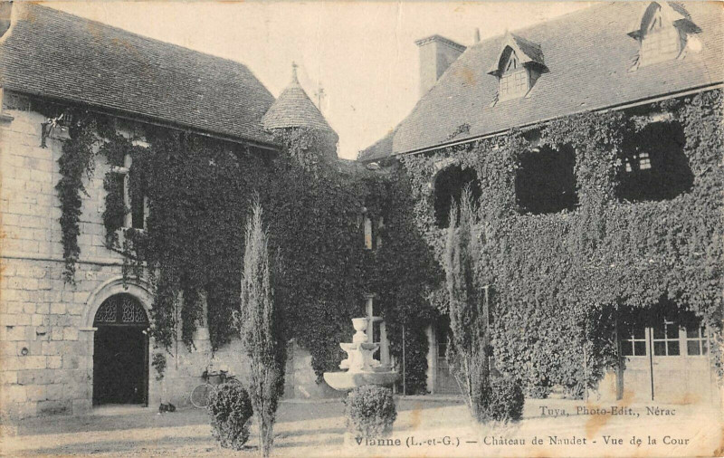 Carte postale ancienne Vianne Chateau De Naudet Vue De La Cour à Vianne