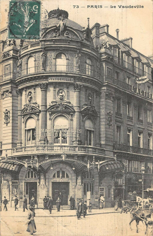 Carte postale ancienne Paris IXe Le Vaudeville à Paris 9e