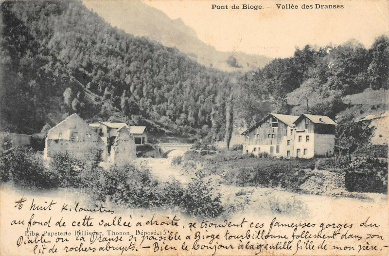 Carte postale ancienne Pont De Bioge Vallee Des Dranses