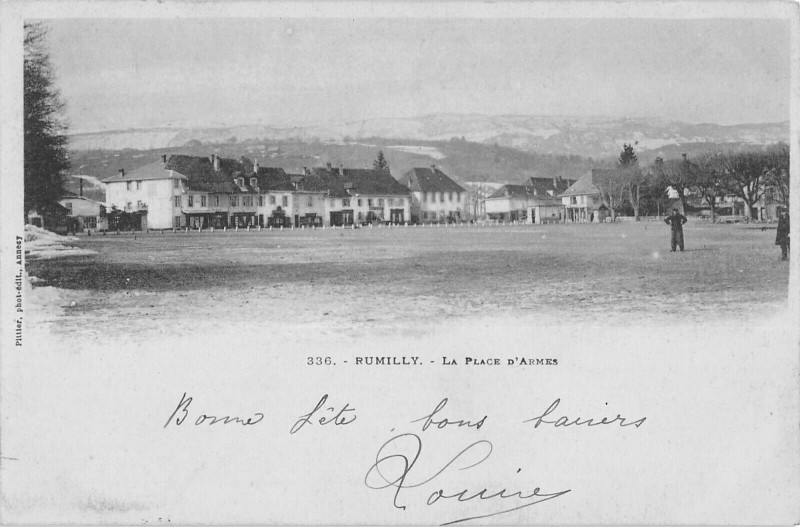 Carte postale ancienne Rumilly La Place D'Armes (cpa précurseur à Rumilly