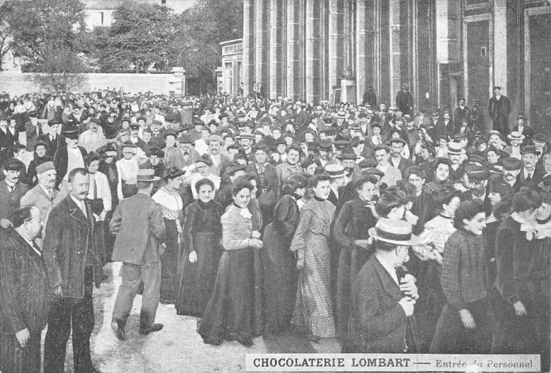 Carte postale ancienne Chocolaterie Lombart - Entrée du Personnel à Paris 13e
