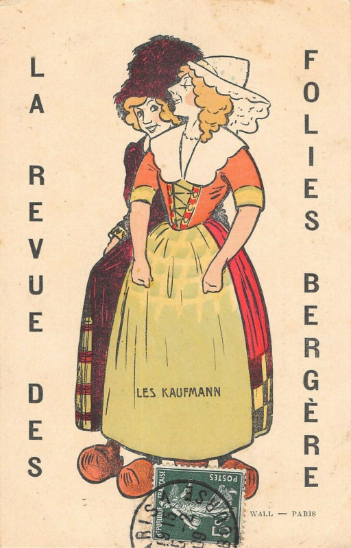 Carte postale ancienne Paris IXe La Revue Des Folies Bergeres Illustrateur Publicite à Paris 9e