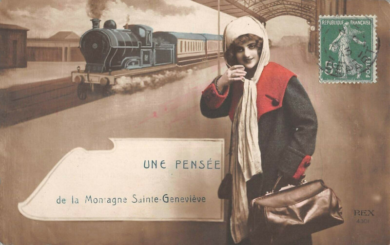Carte postale ancienne Paris Ve Une Pensee De La Montagne Sainte Genevieve à Paris 5e